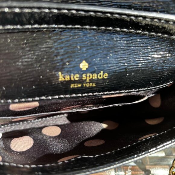 Kate Spade New York Black Hand Clutch or Crossbody Gold Chain Detail & Care Card - Picture 7 of 7